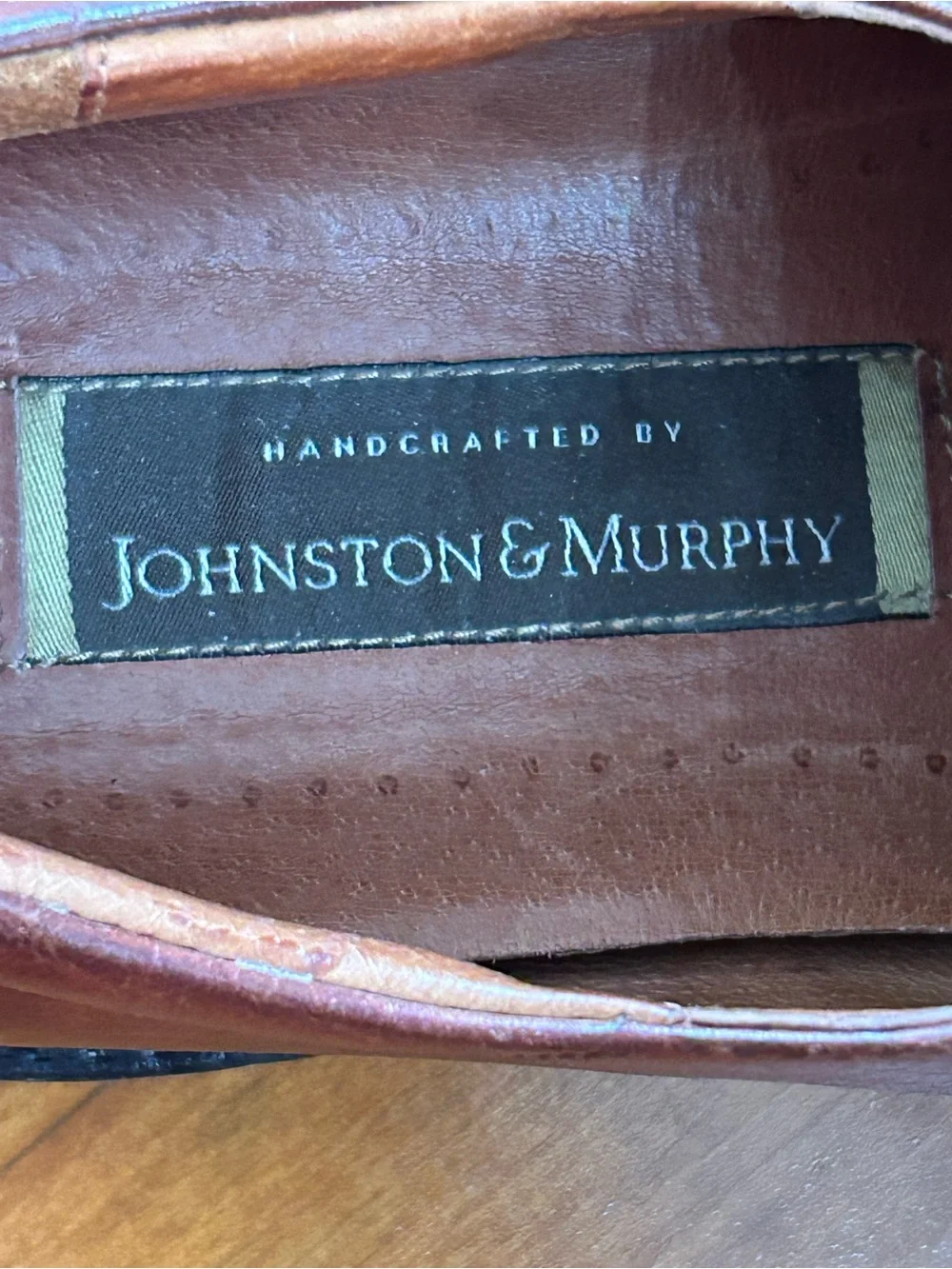 Vintage Johnston & Murphy Handcrafted in Italy Cap Toe Oxfords Brown Size 11.5